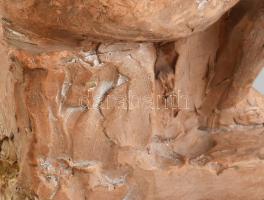 Kerényi Jenő (1908-1975): Fésülködő akt. Terrakotta. Jelzés nélkül. Fején kisebb sérüléssel, fa tala...