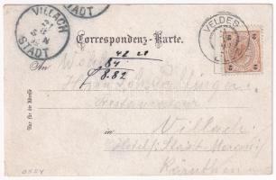 1899 (Vorläufer) Bled, Veldes; Hotel & Pension Mallner. C. Jurischek No. 347. Art Nouveau, flora...