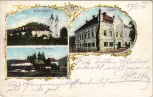 1916 Nazarje, Nazaret; Marija Nazaret, Anton Turnsek, Grad Vrbovec. S. Magolic / church, shop, castle. Art Nouveau, floral (EK)
