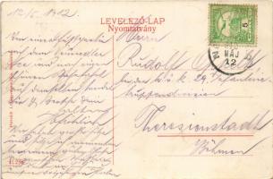 1912 Nezsider, Neusiedl am See; Alsóváros, utca részlet az adóhivatalnál, Szentháromság tér, üzletek...