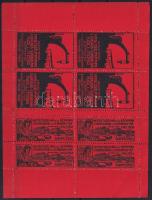 1911 Nemzetközi vas- és gépipari kiállítás levélzáró kisív piros színben / label mini sheet