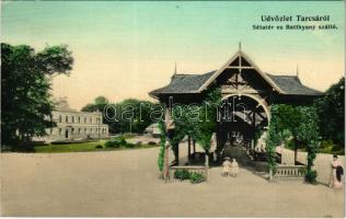 1909 Tarcsa, Tarcsafürdő, Bad Tatzmannsdorf; Sétatér és Batthyány szálloda / promenade, hotel, spa (EK)