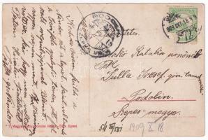 1909 Budapest I. Bleriot repülőgépe a Vérmező és Váralja felett, montázs (fl)