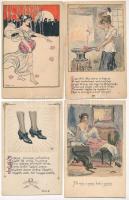 TETTEY EMIL (1885-1963) - 19 db eredeti saját kézzel rajzolt és megírt művész képeslap / 19 pre-1945...