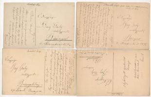 TETTEY EMIL (1885-1963) - 19 db eredeti saját kézzel rajzolt és megírt művész képeslap / 19 pre-1945...