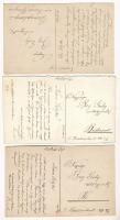TETTEY EMIL (1885-1963) - 19 db eredeti saját kézzel rajzolt és megírt művész képeslap / 19 pre-1945...