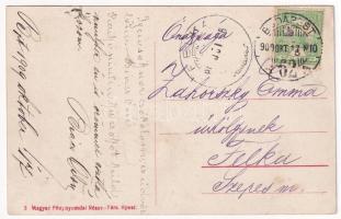 1909 Budapest I. Bleriot repülőgépe a Krisztinaváros felett, montázs (fl)