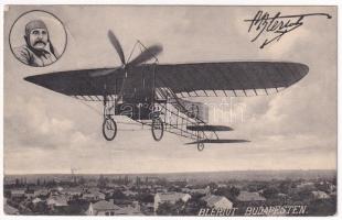 1909 Budapest, Bleriot repülőgépe Budapest felett (EK)