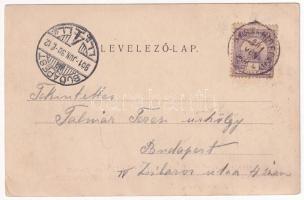 1901 Budapest II. Máriaremete, A templom melletti vendéglő, étterem kertje vendégekkel és pincérekke...