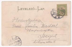 1904 Budapest V. Klotild palota, épülő Erzsébet híd a háttérben, Magyar Bútoráruház. Kl.V. Bp. 24. M...