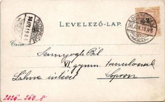 1898 (Vorläufer) Debrecen, Római katolikus templom, Zenede, Tisza Palota, Csokonai szobor, Margit fü...