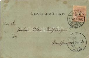 1899 (Vorläufer) Győr, Radó tér, Újváros, zsinagóga, híd, M. kir. állami főreáliskola. Polgár Bertal...