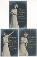 1907 A hét napjai - 7 darabos teljes romantikus képeslapsorozat, jó állapotban / Days of the Week - ...