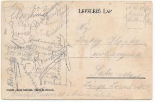 Szatmárnémeti, Satu Mare; Szamos part. Wiener Werkstätte stílusú művészlap. Reizer János kiadása / S...