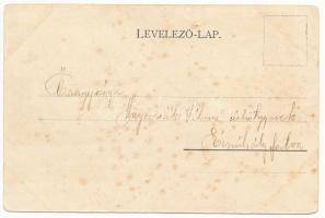 Nagyvárad, Oradea; Körös folyó és Czion (Cion) zsidó templom, zsinagóga. Lang József kiadása / Cris ...