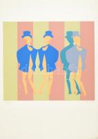 Lux Antal (1935-): Bábuk, 1970. Szitanyomat, papír. Jelzett és datált (A Lux 70), számozott: 12/20. ...