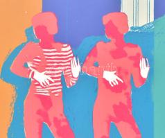 Lux Antal (1935-): Szerenád egy vízcsapnál, 1970. Szitanyomat, papír. Jelzett és datált (A Lux 70), ...