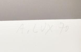 Lux Antal (1935-): Szerenád egy vízcsapnál, 1970. Szitanyomat, papír. Jelzett és datált (A Lux 70), ...