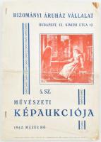 1962 Bizományi Áruház Vállalat 5. sz művészeti képaukció katalógus, Hajtva