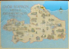 Győr-Moson-Sopron megye - 28 db modern város és motívum képeslap kis berakóban