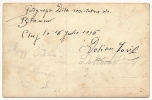 1936 Kolozsvár, Cluj; Dila societatea de Bitumen / Mátyás király téri útépítés aszfaltozó munkásokka...