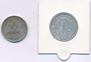 Portugália 1917. 4c Cu-Ni + Kamerun / Francia mandátumterület 1948. 2Fr Al T:XF
Portugal 1917. 4 Ce...