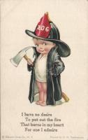 Fireman, child, humour