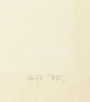 Fajó János (1937-2018): H. Kopernik II., 1975. Szitanyomat, papír, jelzett, számozott (23/25). 72×52...