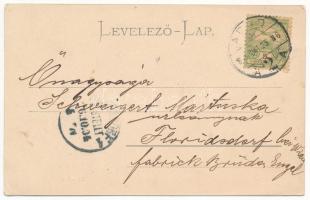 1904 Arad, városház. Bloch H. kiadása, montázs katonával és hölgyekkel / town hall, montage with sol...