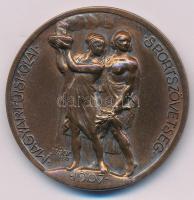 Sződy Szilárd (1878-1939) 1925. "Magyar Főiskolai Sportszövetség 1907 - Bajnoki érem - Súlydobás II. 1925." ezüstözött bronz díjérem, peremen "LUDVIG BUDAPEST" gyártói jelzéssel (41mm) T:XF ezüstözés lekopott