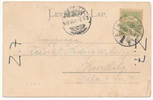 1903 Arad, Baross parki kioszk vendéglő. Ifj. Klein Mór kiadása, montázs / park kiosk, restaurant. M...