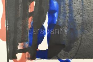 Lux Antal (1935-): Monitor-lift, 1990. Szitanyomat, monotípia, papír. Jelzett és datált (A Lux 90), ...