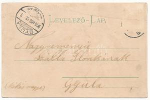 1905 Buziás, József forrás. Montázs kerékpárosokkal és hölgyekkel / mineral water spring. Montage wi...