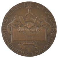 Franciaország 1951. "Munka becsületérem" bronz kitüntetés mellszalag és fül nélkül, "...