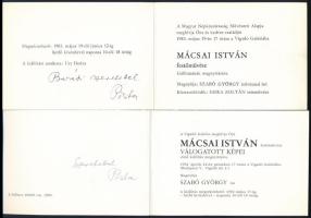 1983 Mácsai István válogatott képei Vigadó Galéria kiállítás. 2 db Szabó György (1932-2005) műkritik...