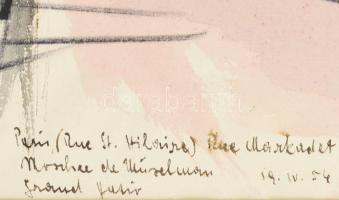 Rupert Rosenkranz (1908-1991), 2 db mű: Párizsi részlet, Arc de Triomphe és mecset, 1954. Akvarell, ...