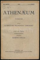 1926. Atheneum folyóirat, Magyar Filozófiai Társaság, XII. kötet, 4-6. füzet.