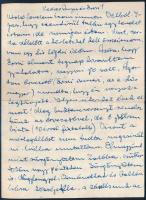 1944 novembere, ifj. Czene Béla (1911-1999) festőművész autográf levele karpaszományos honvédként feleségéhez, Hikádi Erzsébethez (1911-2008) és édesanyjához Válról, amelyben beszámol a II. világháborús fejleményekről, élelmezésről és lakhatásról. Más érdekes részlettel. Négy beírt oldal, ifj. Czene Béla autográf aláírásával. Proveniencia: a művész hagyatéka.