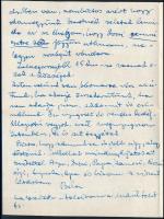 1944 novembere, ifj. Czene Béla (1911-1999) festőművész autográf levele karpaszományos honvédként fe...