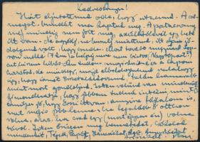 1944 decembere, ifj. Czene Béla (1911-1999) festőművész autográf levele édesanyjához Nagylengyelről,...