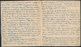 1944 ősze, ifj. Czene Béla (1911-1999) festőművész autográf levele karpaszományos honvédként feleség...