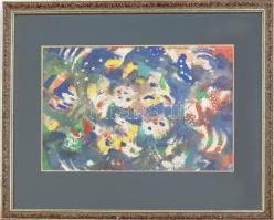 Bolmányi Ferenc (1904-1990): Festői ideálom, 1971. Olaj, vegyes technika, karton, jelezve középen le...