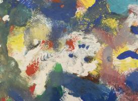 Bolmányi Ferenc (1904-1990): Festői ideálom, 1971. Olaj, vegyes technika, karton, jelezve középen le...