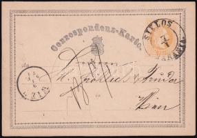 1871 2kr PS-card "SIKLÓS / BARANYA" - Wien, 1871 2kr díjjegyes levelezőlap "SIKLÓS / BARANYA" - Wien