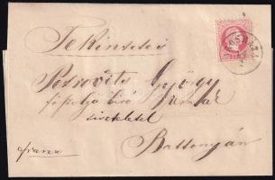 ~1867 5kr levélen / on cover "OROSHÁZA" - Battonya