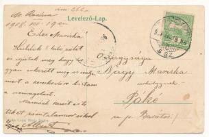 1908 Máriaradna, Radna (Lippa, Lipova); híd. Montázs csónakázókkal, Kohn Lajos kiadása / bridge. Mon...