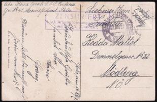 1917 Field postcard "S.M.S. Custoza", 1917 Tábori posta képeslap "S.M.S. Custoza"