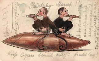 Cigares, smoking monkeys