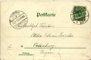 1899 (Vorläufer) Berlin, Siegesallee, Goethe-Denkmal, Löwengruppe. Ludwig Roth Art Nouveau, floral, ...