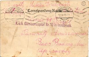 1915 Igls (Tirol), Iglerhof / hotel. Art Nouveau, floral + "K.u.K. Garnisonsspital Nr. 10. in I...